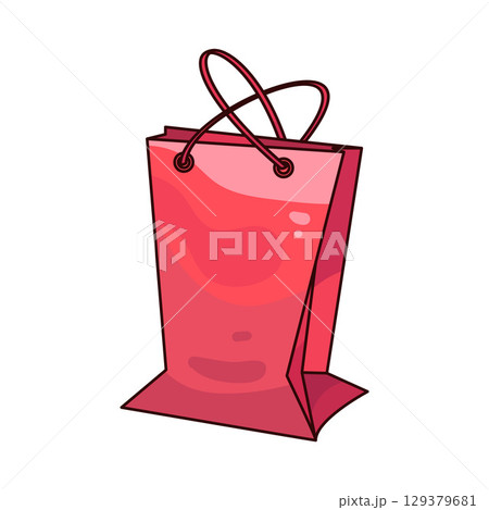 illustration of red paper bag illustration of red paper bag 129379681
