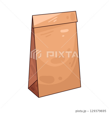 illustration of paper bag illustration of paper bag 129379695