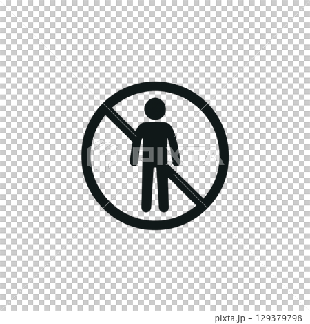 禁止擅入線圖示、插圖、材料、無背景 129379798