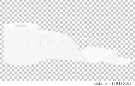 トイレットペーパーのイラスト 129380163