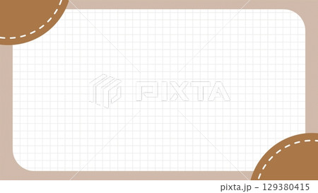 ノート風のポップでキュートなフレーム背景 129380415