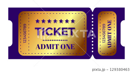 Elegant Gold and Purple Ticket for Event Admission 129380463