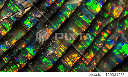 Colorful opal texture background showcasing vibrant hues and intricate patterns in natural light Colorful opal texture background showcasing vibrant hues and intricate patterns in natural light 129381085