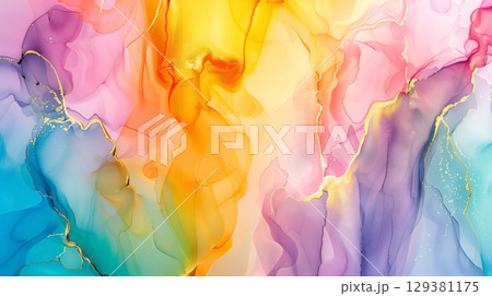 Vibrant marble ink background showcasing a blend of colors and fluid shapes in a dreamy design Vibrant marble ink background showcasing a blend of colors and fluid shapes in a dreamy design 129381175