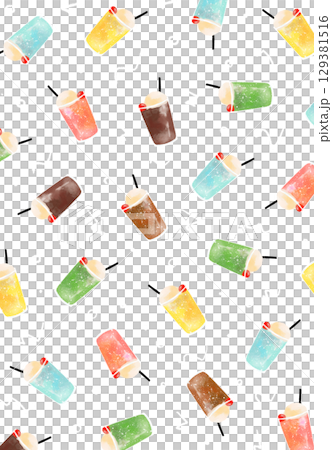 ソーダ・コーヒーフロートのパターン　ピンク 129381516