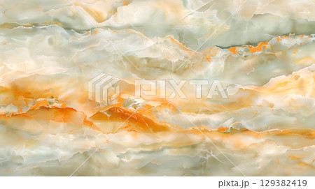 Natural jasper stone texture with warm orange and cream hues featured in a seamless design 129382419