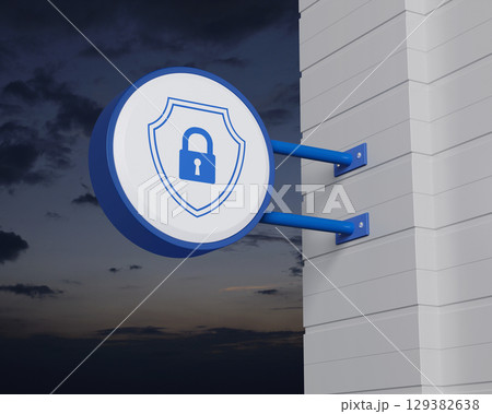 Technology security insurance online concept, 3D rendering 129382638