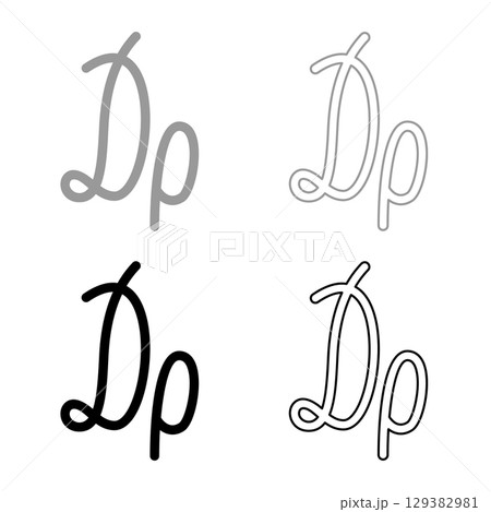 Symbol or sign of Drachma currency money set icon grey black color vector illustration image solid fill outline contour line thin flat style Symbol or sign of Drachma currency money set icon grey black color vector illustration image solid fill outline contour line thin flat style 129382981