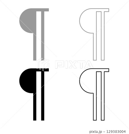 Paragraph sign Editable pilcrow text symbol typing element set icon grey black color vector illustration image solid fill outline contour line thin flat style Paragraph sign Editable pilcrow text symbol typing element set icon grey black color vector illustration image solid fill outline contour line thin flat style 129383004