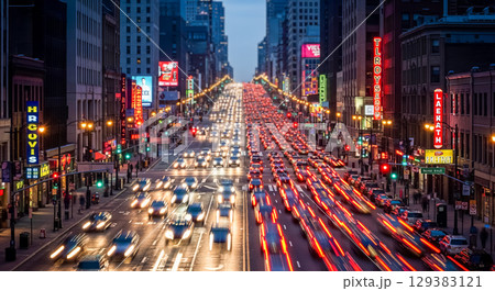 City at sunset City at sunset 129383121