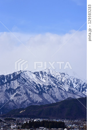 信州風景～雲かかる北アルプス爺ヶ岳～ 129383283