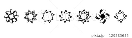 Abstract stars icons and logos for design. Vector isolated on white background.	 Abstract stars icons and logos for design. Vector isolated on white background.	 129383633