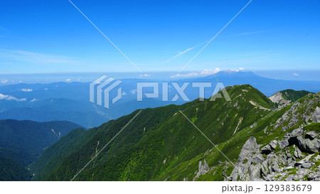 木曽駒ヶ岳 中岳から駒ヶ岳の山道 木曽駒ヶ岳 中岳から駒ヶ岳の山道 129383679