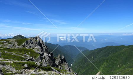 木曽駒ヶ岳　中岳から駒ヶ岳の山道 129383680