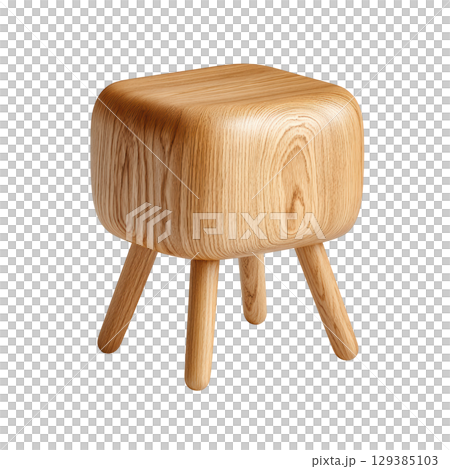 Modern Wooden Stool with Minimalist Design Perfect for Home Decor and Stylish Interiors 129385103