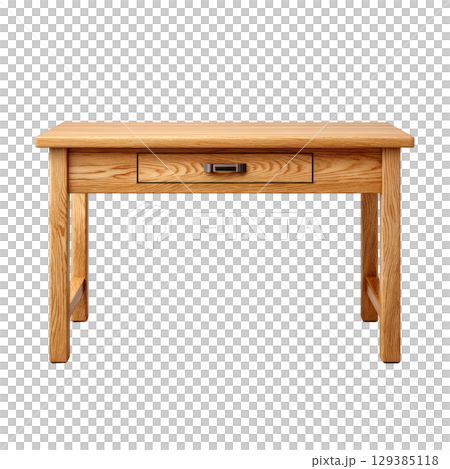 Wooden Desk with Single Drawer in Natural Finish Ideal for Modern Home Office or Study Setup 129385118