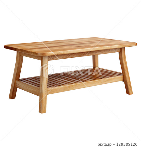 Elegant Wooden Coffee Table with Open Shelf Design for Modern Living Room Decor and Functional Use 129385120