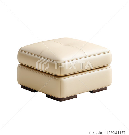 Elegant Outdoor Ottoman in Soft Cream Color for Stylish Patio and Garden Use with Modern Design and Versatile Functionality 129385171