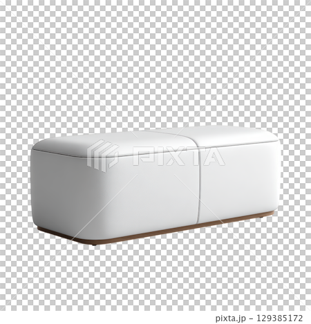 Modern Outdoor Ottoman Seating for Stylish Gardens and Patios, Sleek Design with Soft White Finish and Elegant Shape 129385172