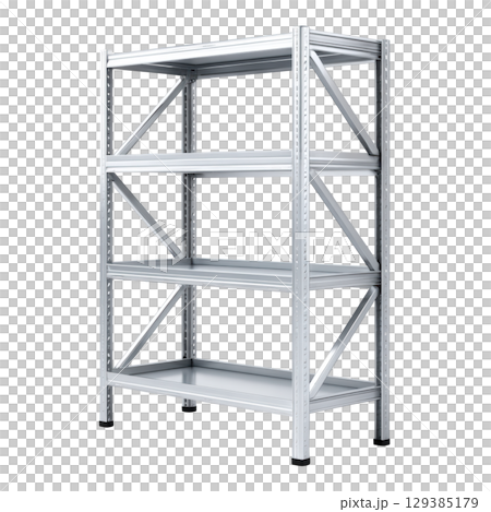 Sturdy Metal Storage Rack for Organizing Shelves in Industrial or Home Settings 129385179