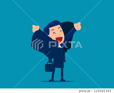 Positive. Businessman coming from shell 129385343