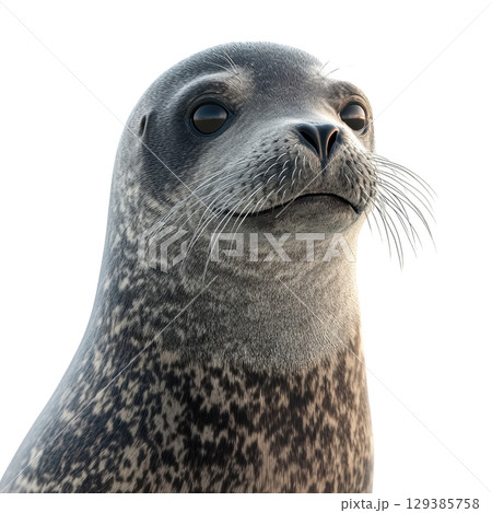 A Close-Up Portrait of a Seal with transparent background 129385758
