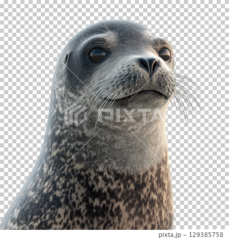 A Close-Up Portrait of a Seal with transparent background 129385758
