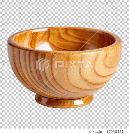 Elegant Wooden Bowl with Smooth Finish Perfect for Home Decor, Dining Table, or Kitchen Essentials 129385814
