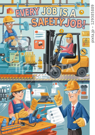 Safety in the Workplace Poster Design Safety in the Workplace Poster Design 129385889