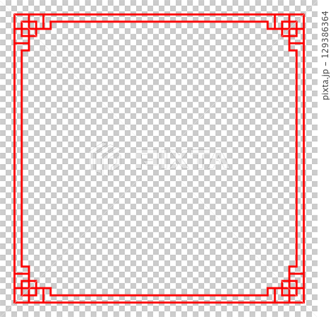亞洲、中國、中國風格框架紅色背景亞洲結框架和 129386364