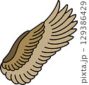 茶色のフワフワな鳥の翼 129386429