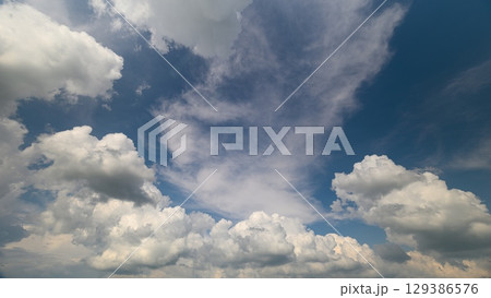 Serene Skies with Fluffy and Beautiful Clouds Perfect for Stunning Backgrounds to Explore 129386576