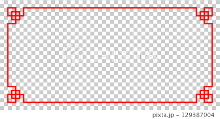 亞洲、中國、中國風格框架紅色背景亞洲結框架和 129387004