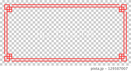 亞洲、中國、中國風格框架紅色背景亞洲結框架和 129387007