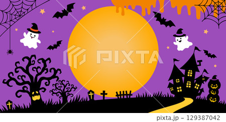 ハロウィン　背景素材　01 129387042