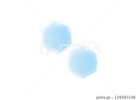 水彩タッチのブロック氷のイラスト 129387140