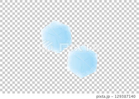 水彩タッチのブロック氷のイラスト 129387140