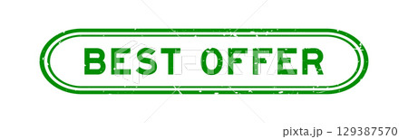 Grunge green best offer word rubber seal stamp on white background 129387570