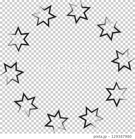 Hand drawn ink stars, icon, symbol, logo. Doodle sketchy brush style 129387980