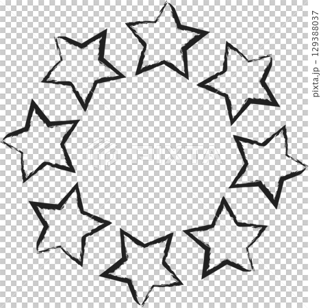 Hand drawn ink stars, icon, symbol, logo. Doodle sketchy brush style 129388037