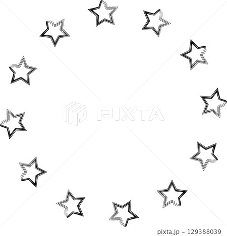 Hand drawn ink stars, icon, symbol, logo. Doodle sketchy brush style Hand drawn ink stars, icon, symbol, logo. Doodle sketchy brush style 129388039