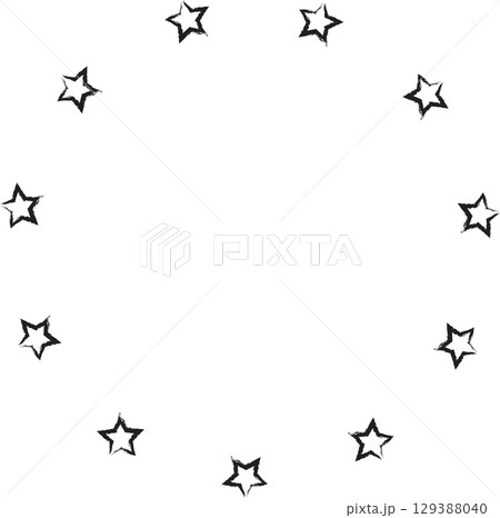 Hand drawn ink stars, icon, symbol, logo. Doodle sketchy brush style 129388040