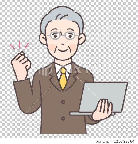 Businessman posing with a laptop 3 Businessman posing with a laptop 3 129388364