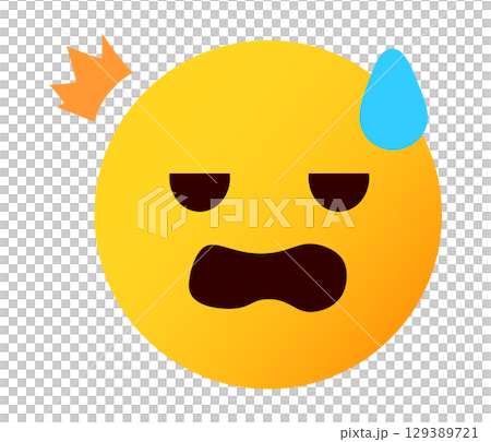 びっくりする 絵文字、顔文字 表情の顔のイラスト びっくりする 絵文字、顔文字 表情の顔のイラスト 129389721
