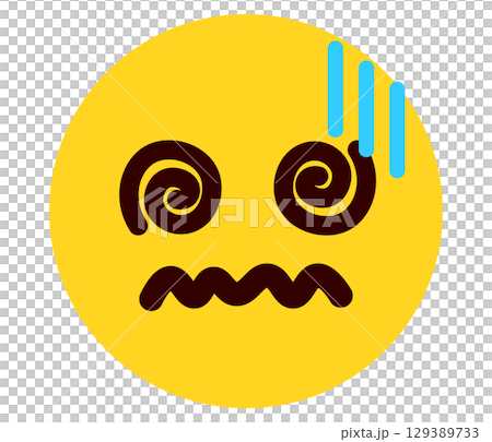 Dizzy/confused emoji, emoticon, facial expression illustration 129389733