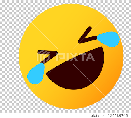 涙を流して大笑い 絵文字、顔文字 表情の顔のイラスト 涙を流して大笑い 絵文字、顔文字 表情の顔のイラスト 129389746