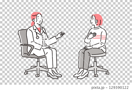 Hospital examination scene female doctor Hospital examination scene female doctor 129390122