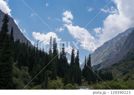 Mountain Landscape With Blue Sky Mountain Landscape With Blue Sky 129390123