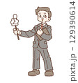 指示棒で案内する先生のイラスト 129390614