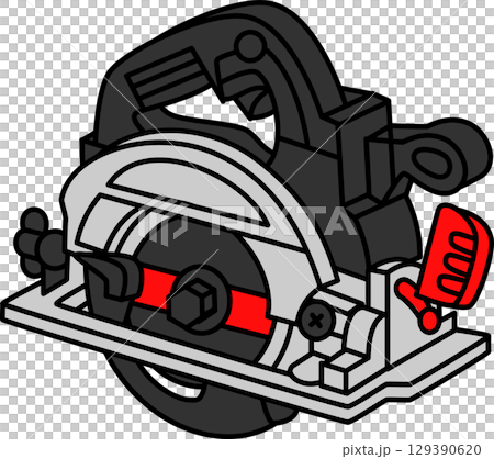 電動工具　丸のこ　黒と赤 129390620